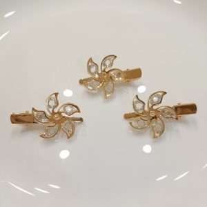 سنجاق انبری طلایی نگین دار (پک سه تایی)